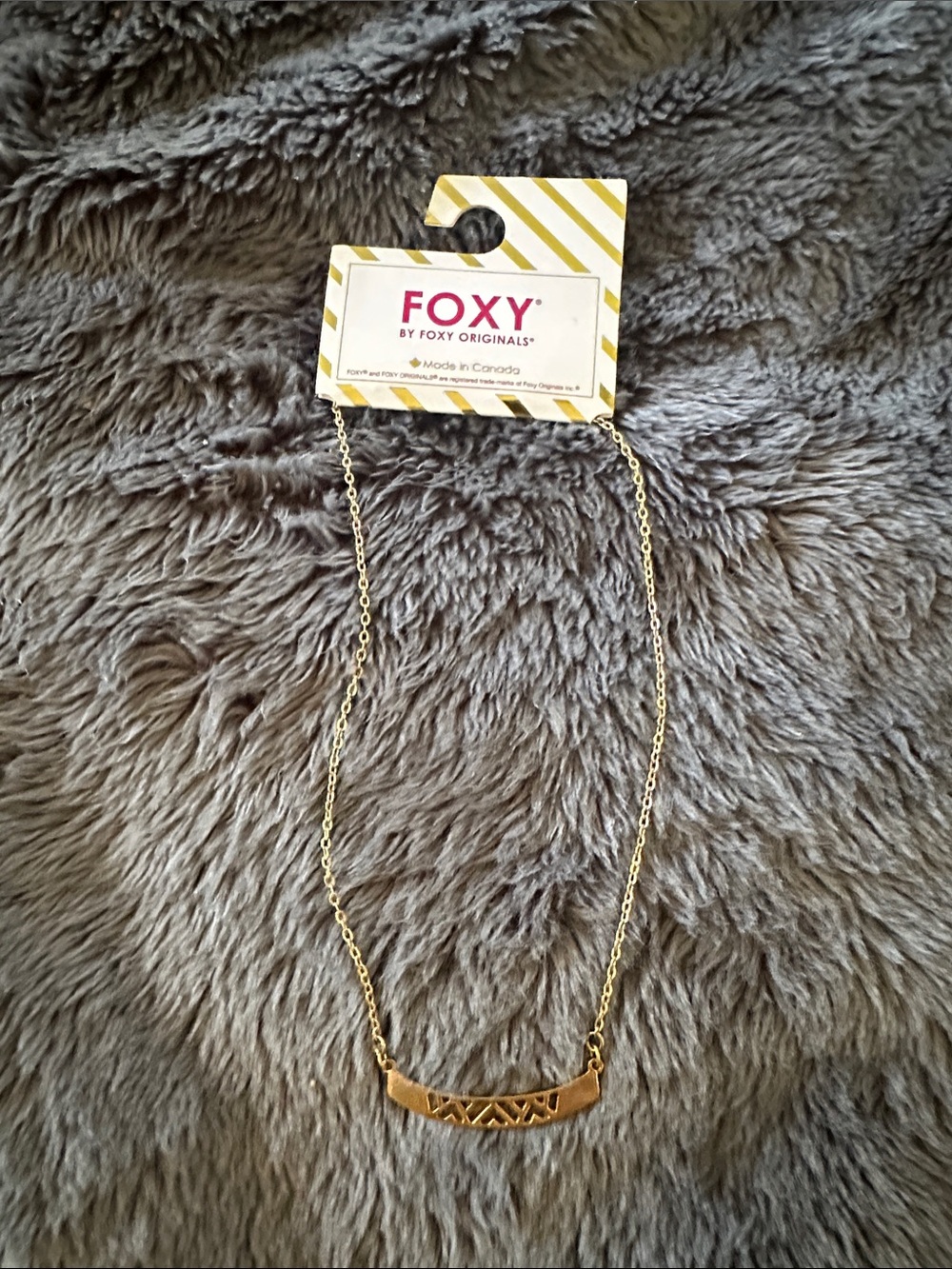 NWT Fox Gold-tone Cutout Bar Necklace - Women